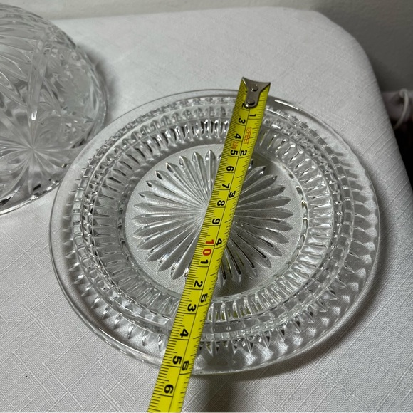 vintage crystal butter dish, American Cut Glass "Eleanor" collection, Pinwheel - Picture 7 of 7